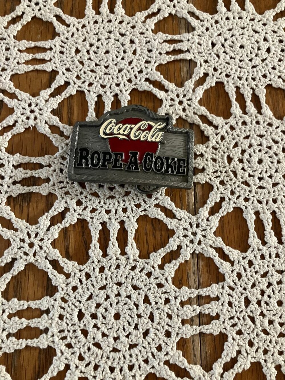 1997 Special Edition 302 Coca-Cola Rope A Coke Pewter Belt Buckle
